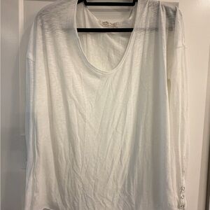 Free People White Long Sleeve Women's Top